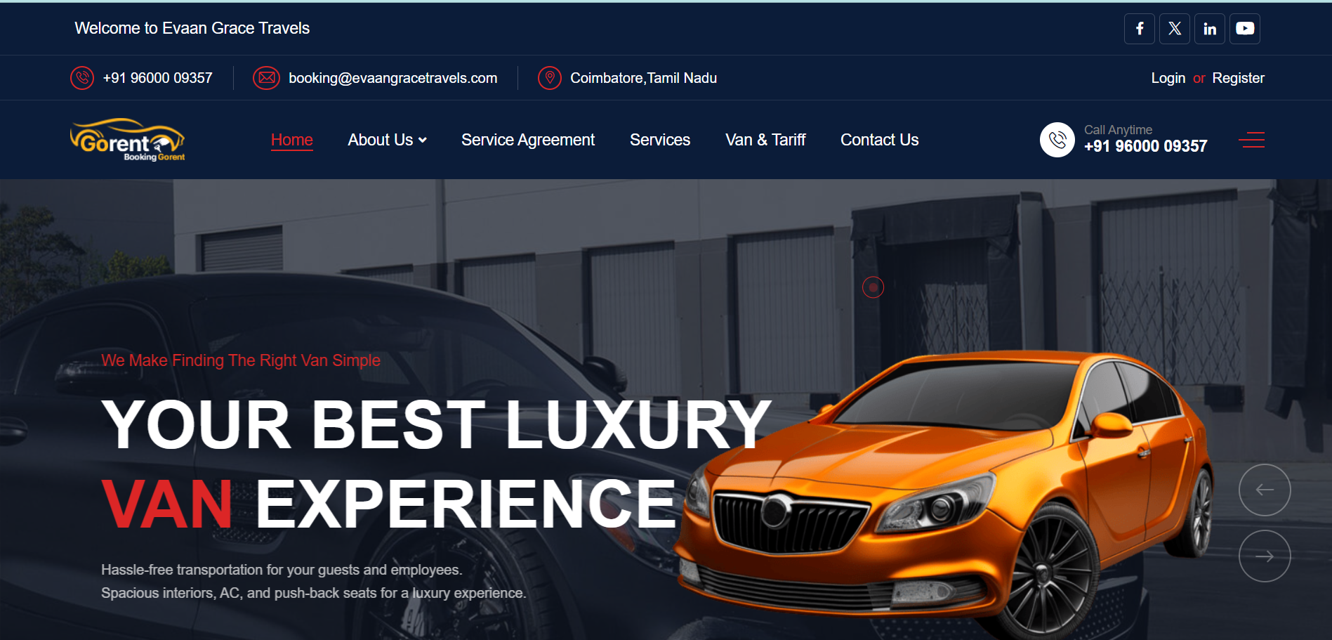 Evaangrace travels - Dynamic Website